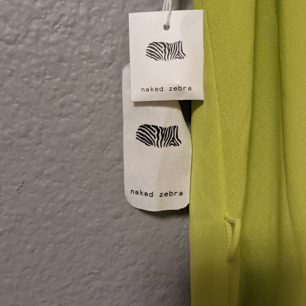 NEW Naked Zebra Lt. Lime Green Sleeveless Halter Neck Sz. S NWT - Picture 11 of 12